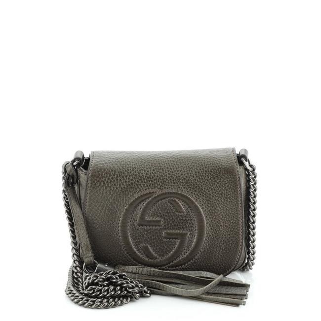 Gucci Soho Chain Small Green Metallic Leather Cross Body Bag