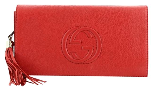 Gucci Soho Red Leather Clutch
