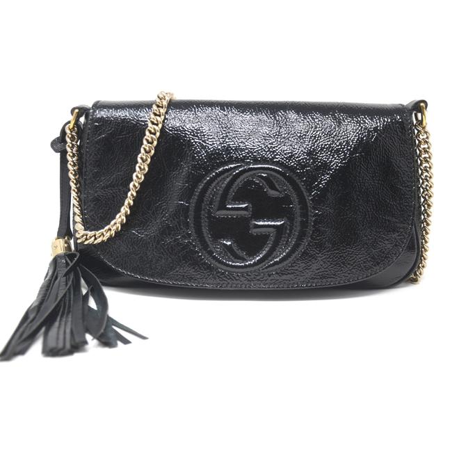 Gucci Soho Black Soft Patent Leather Shoulder Bag