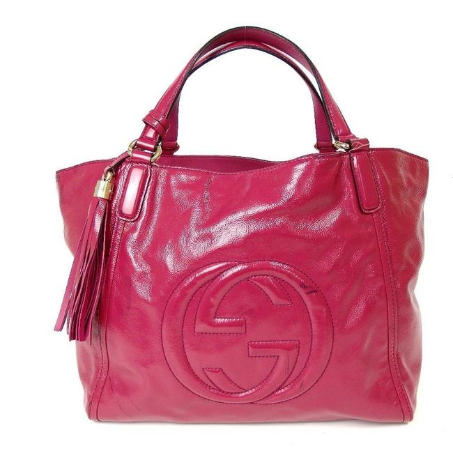 Gucci Soho Tassel Handbag Pink Leather Tote