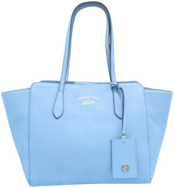 Gucci Swing Small Blue Calfskin Tote