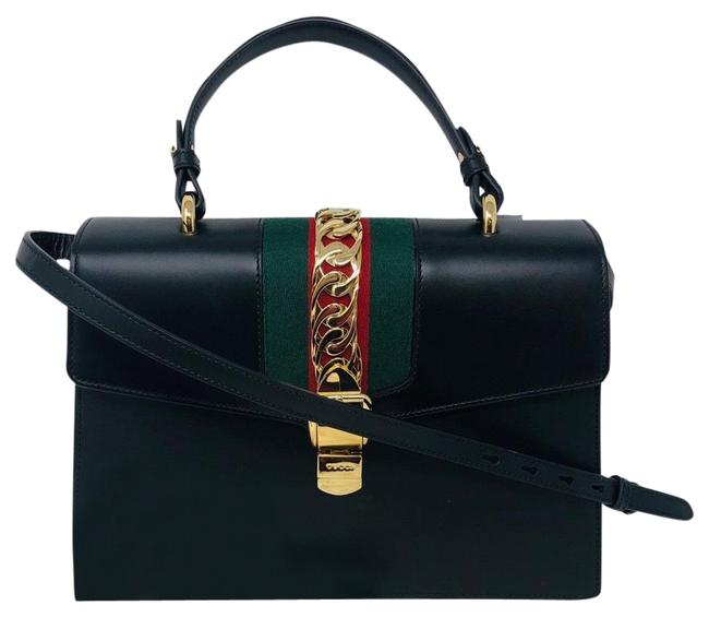 Gucci Sylvie Black Leather Satchel