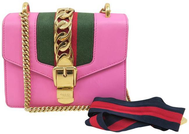 Gucci Sylvie Pink Calfskin Satchel