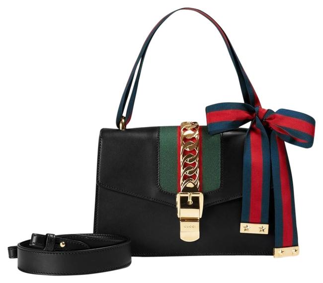 Gucci Sylvie Small Black Leather Shoulder Bag