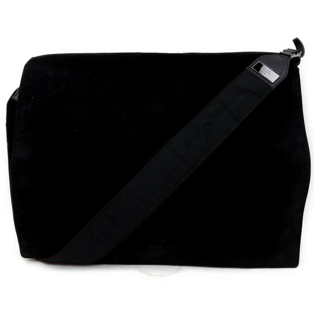 Gucci Sylvie Suede Black Shoulder Bag