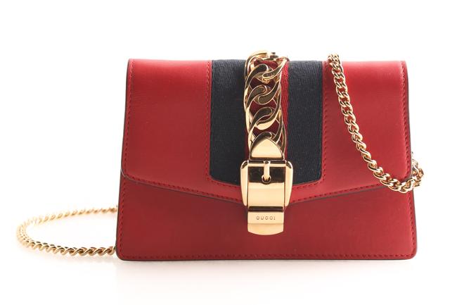 Gucci Sylvie Super Mini Red Leather Cross Body Bag