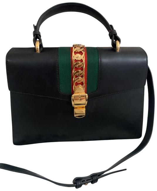Gucci Sylvie Top Handle Bag Medium Leather Satchel