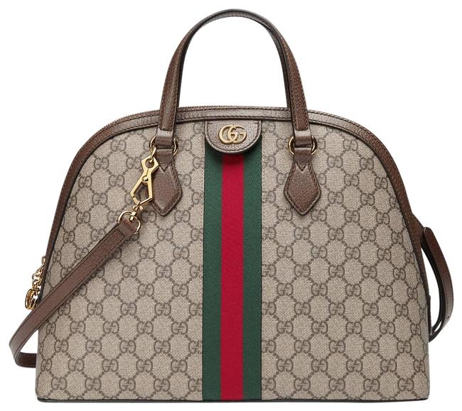 Gucci Top Handle Ophidia Medium Beige Gg Supreme Canvas Shoulder Bag