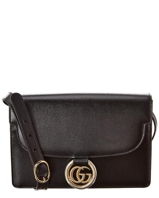 Gucci Torchon Double G Leather Black Shoulder Bag