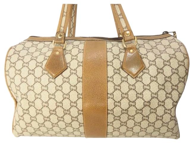 Gucci Tote Boston Plus Rare Large Beige Weekend Travel Bag