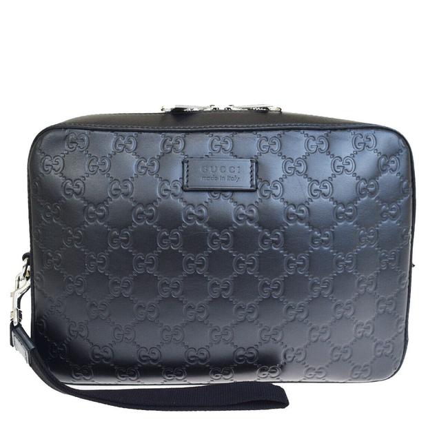 Gucci Unisex Black Gg Leather Clutch