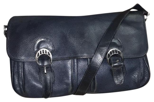 Gucci Vintage Blue Leather Messenger Bag