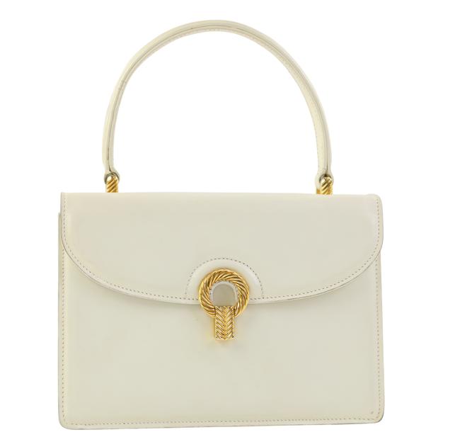 Gucci *damaged* Vintage Handbag Cream Leather Satchel