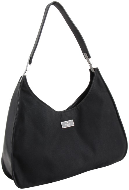Gucci Vintage Nylon Leather Black Nylon Shoulder Bag