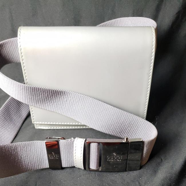 Gucci Waist Bum bag Pearl Gray Patent Leather Backpack