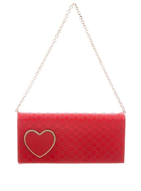 Gucci Wallet on Chain Microguccissima Red Leather Cross Body Bag