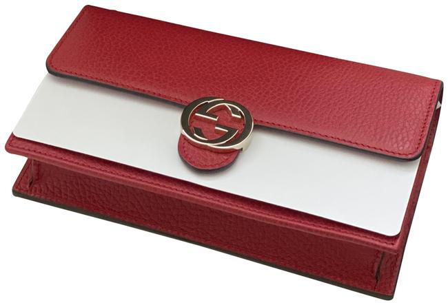 Gucci Wallet on Chain Pebbled Red Leather Cross Body Bag