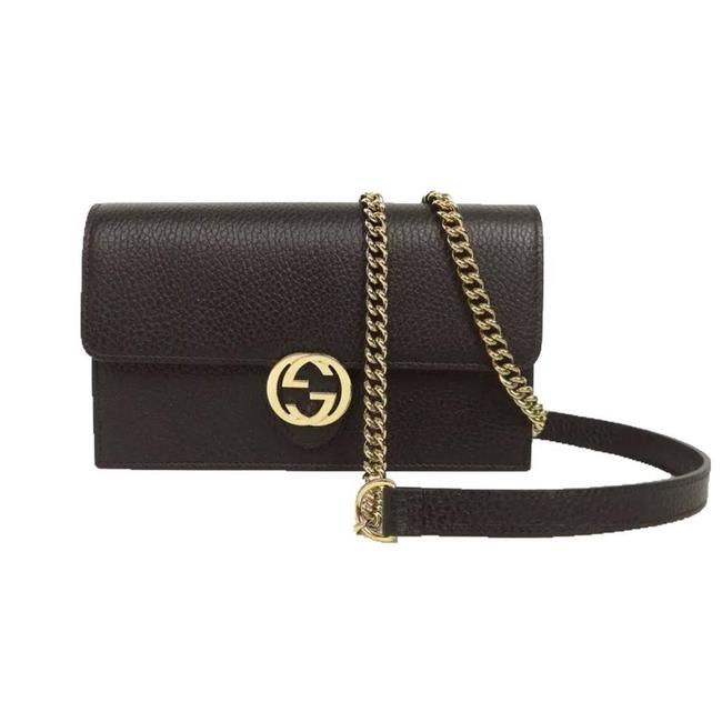 Gucci Wallet on Chain Swing Leather Black Cross Body Bag