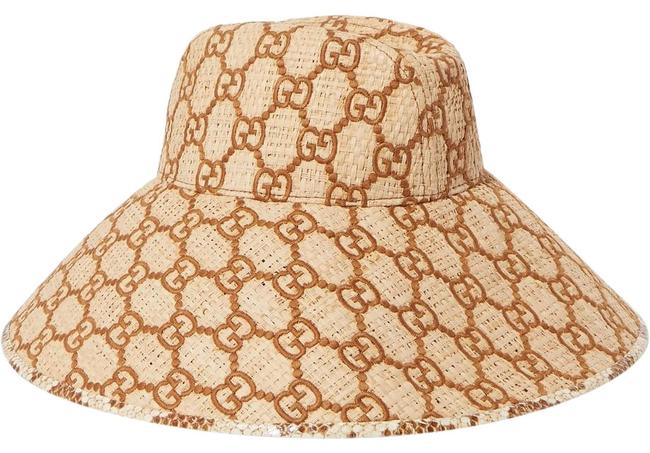 Gucci Watersnake trimmed Embroidered Raffia X Small Hat