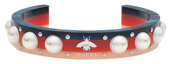 Gucci Webbing Crystal Embellished Cuff Bracelet