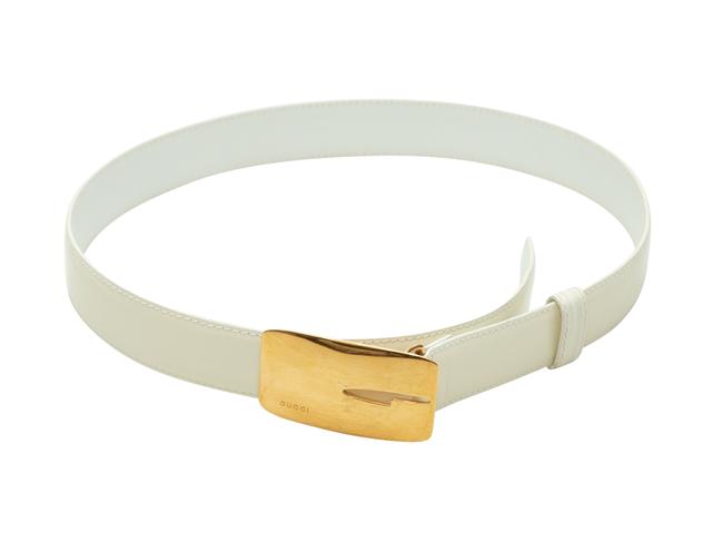 Gucci White Leather Belt