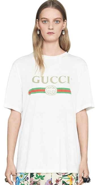 Gucci White Oversize T shirt with Logo Tee Shirt 12 L
