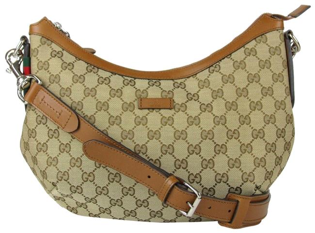 Gucci With Grg Web Detail 353399 Beige Gg Canvas Messenger Bag