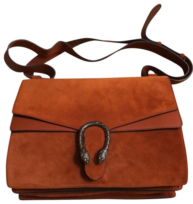 Gucci With Tiger Head Orange Suede Messenger Bag