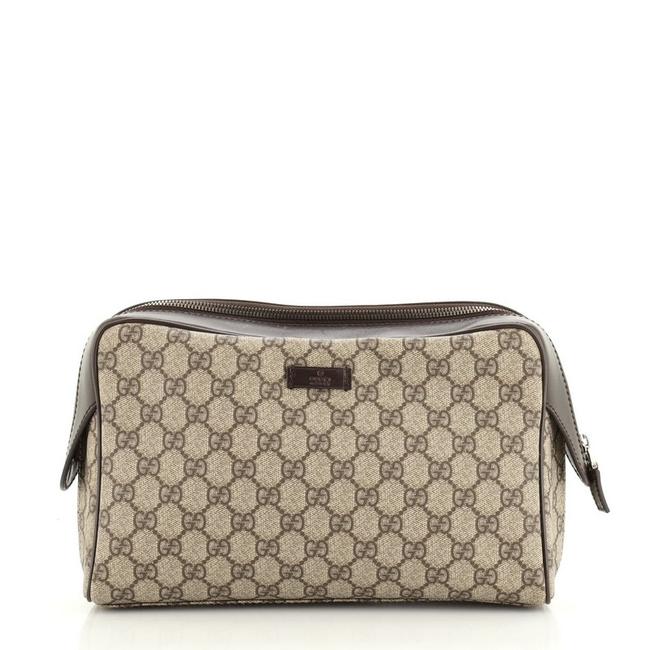 Gucci Zip Pouch Gg Coated Canvas Small Clutch