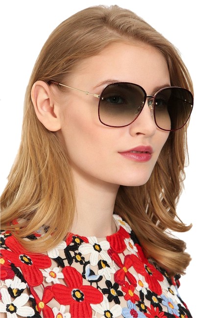 Gucci 001 Gold Green Gradient Gg0228s Sunglasses