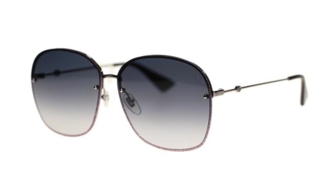 Gucci 004 Women Gg0228s Ruthenium Gray Gradient Lens Sunglasses