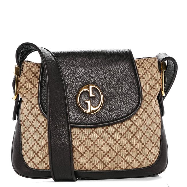 Gucci 1973 Diamante Brown Canvas Shoulder Bag