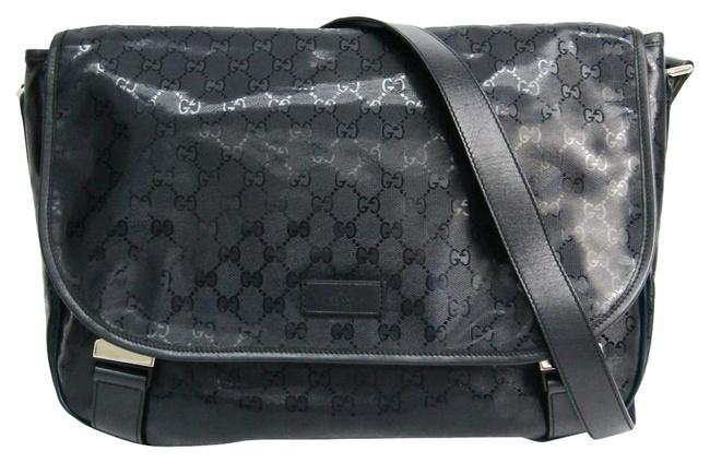 Gucci Imprim?? 201725 Unisex Imprim?? Navy Gg Imprime Shoulder Bag