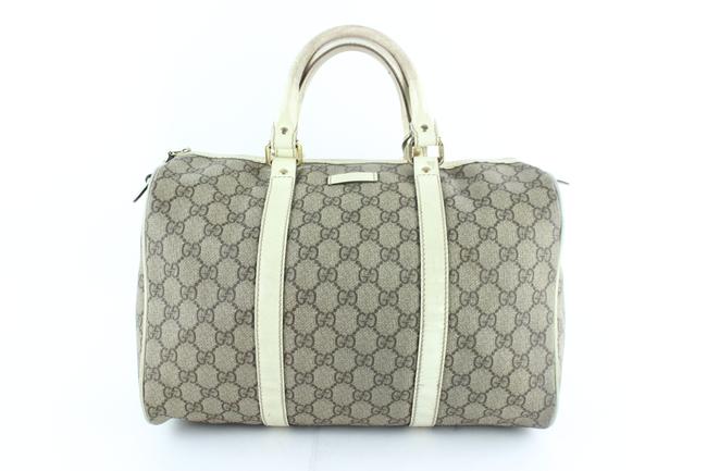 Gucci Boston Supreme Monogram Gg Joy 21gz1217 Brown Coated Canvas Satchel