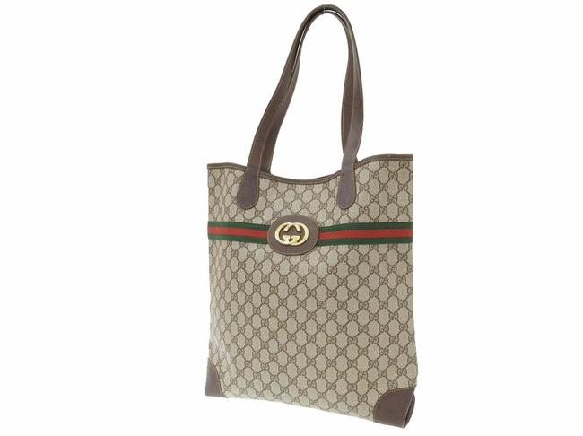 Gucci Bag Gg Pattern Shelly Line Hardware 20191227 Brown Pvc Tote