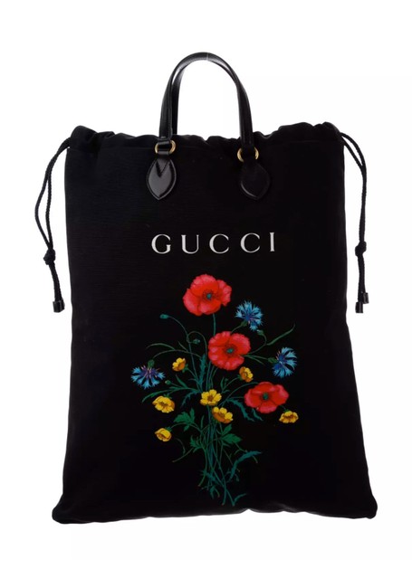 Gucci Bag Marmont Chateau Printed Drawstring Sold Out Black Canvas Tote
