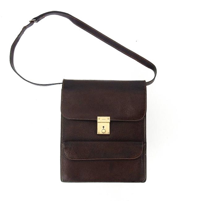 Gucci Bag Messenger Shoulder Brown Leather Satchel