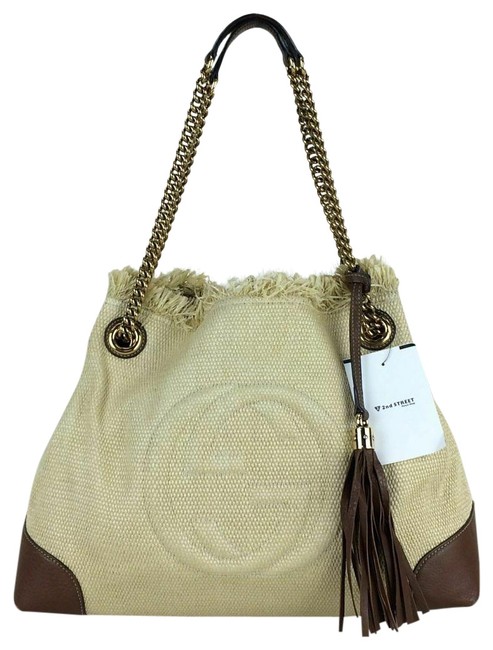 Gucci Bag Soho Beige Canvas Tote