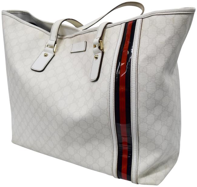 Gucci Bag White Gg Supreme Monogram Tote