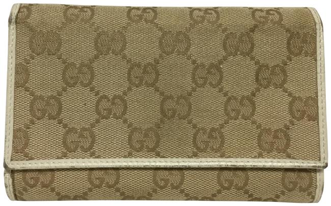 Gucci Beige Gg Monogram Bi Fold Wallet