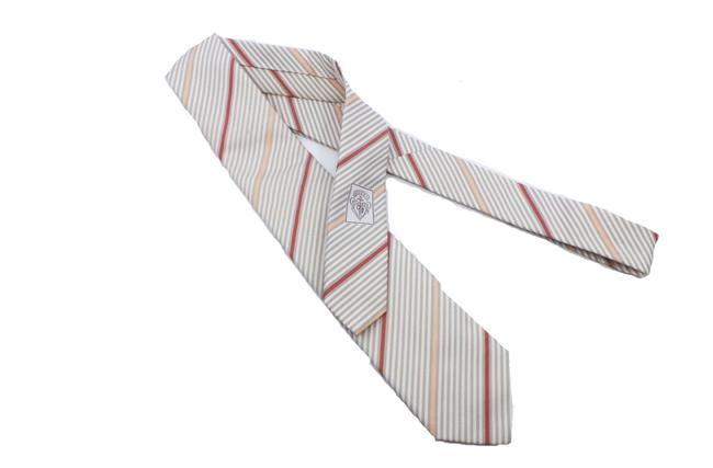 Gucci Beige Mens Henning Stripped Necktie For Men 367506