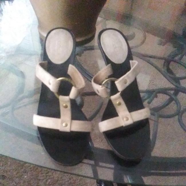 Gucci Beige Suede Gold Sandals