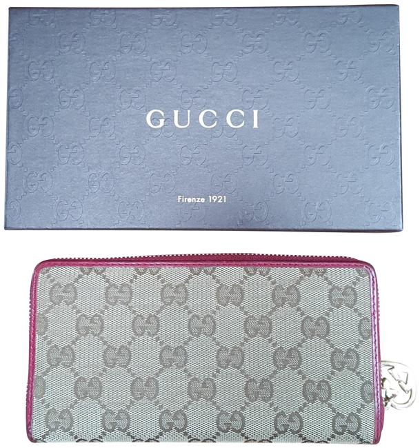 Gucci Beige Pink Zippy Long Wallet