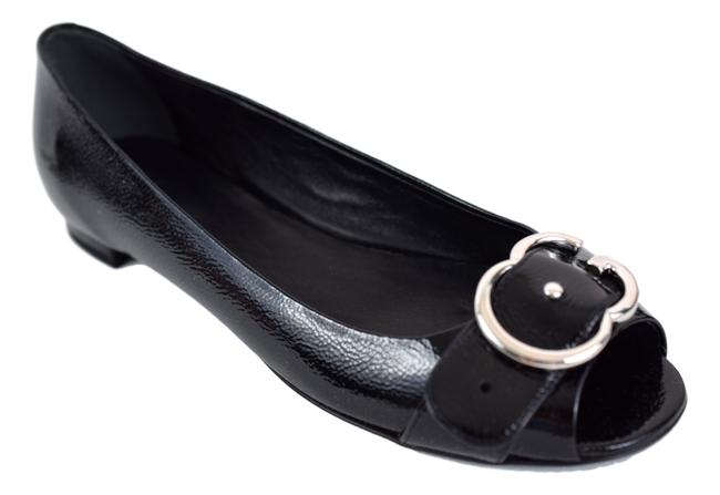 Gucci Black 370605 Patent Leather Interlocking G Flats US 10