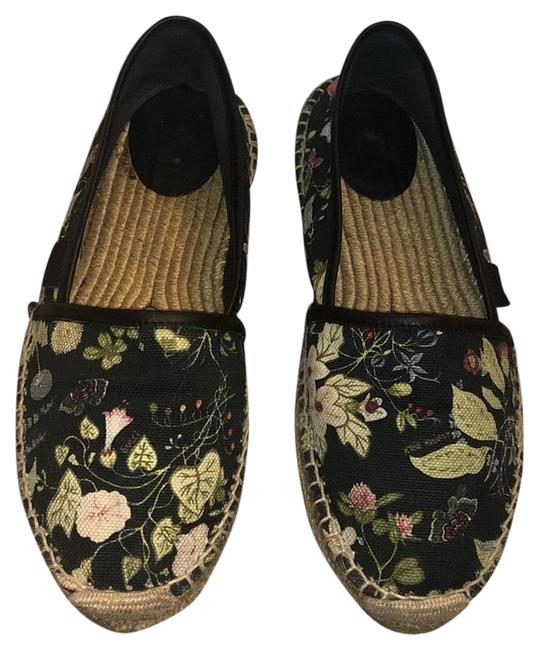 Gucci Black Floral Flats 