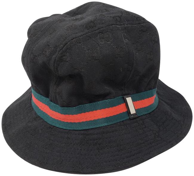 Gucci Black Bucket XL Gg Web Monogram Hat