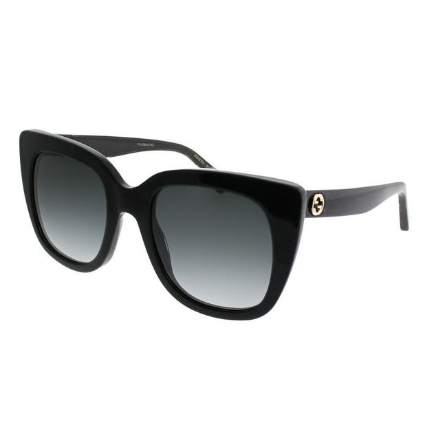Gucci Black Gg0163s 001 Cat Eye Grey Gradient Lens Sunglasses