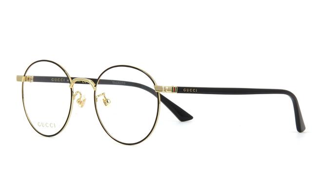 Gucci Black Gold 003 Gg0297ok Round Metal Optical Sunglasses