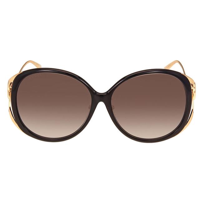 Gucci Black Grey Gradient Frame Round Ladies Sunglasses