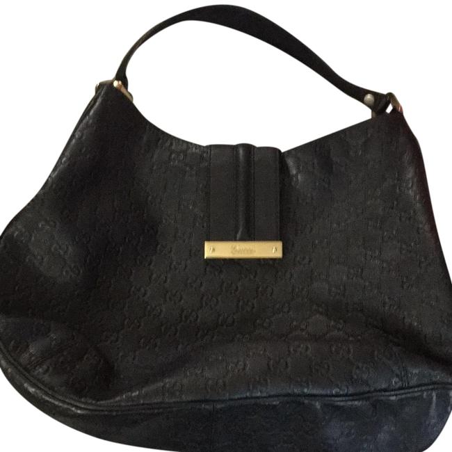 Gucci Black Guccissima Leather Hobo Bag